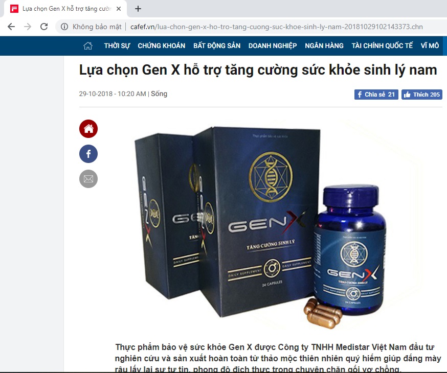 Báo Cafef đưa tin về Gen X Gold
