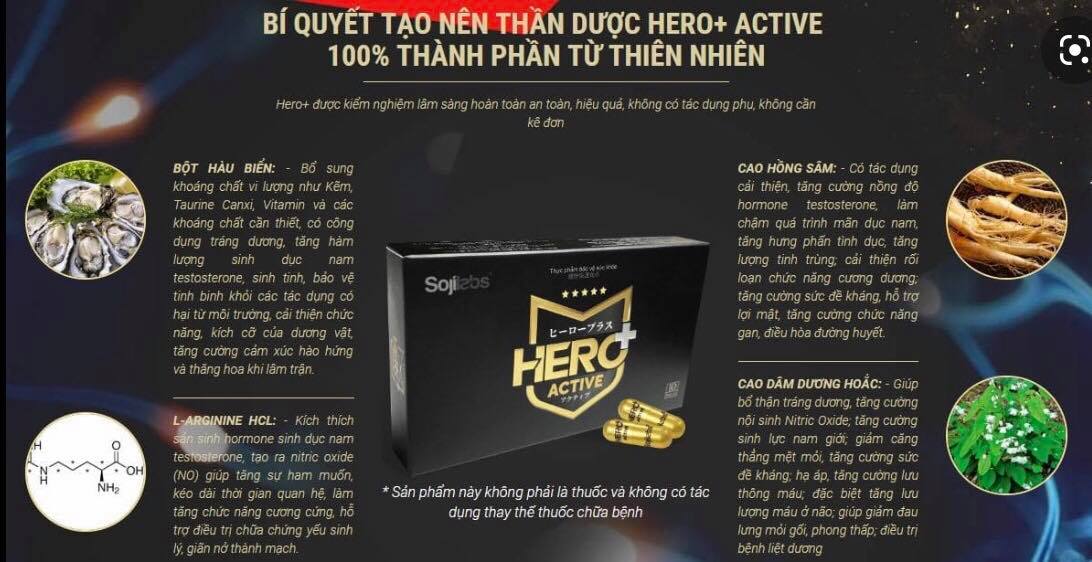 Thành phần của sản phẩm Hero Plus Active 