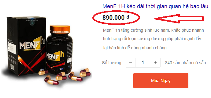 Giá bán của sản phẩm MenF 1H