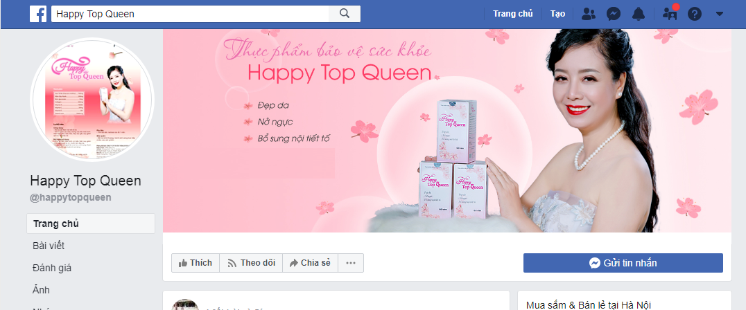 Happy Top Queen được bán trên MXH Facebook