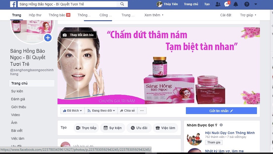 Sáng hồng Bảo Ngọc mua ở facebook