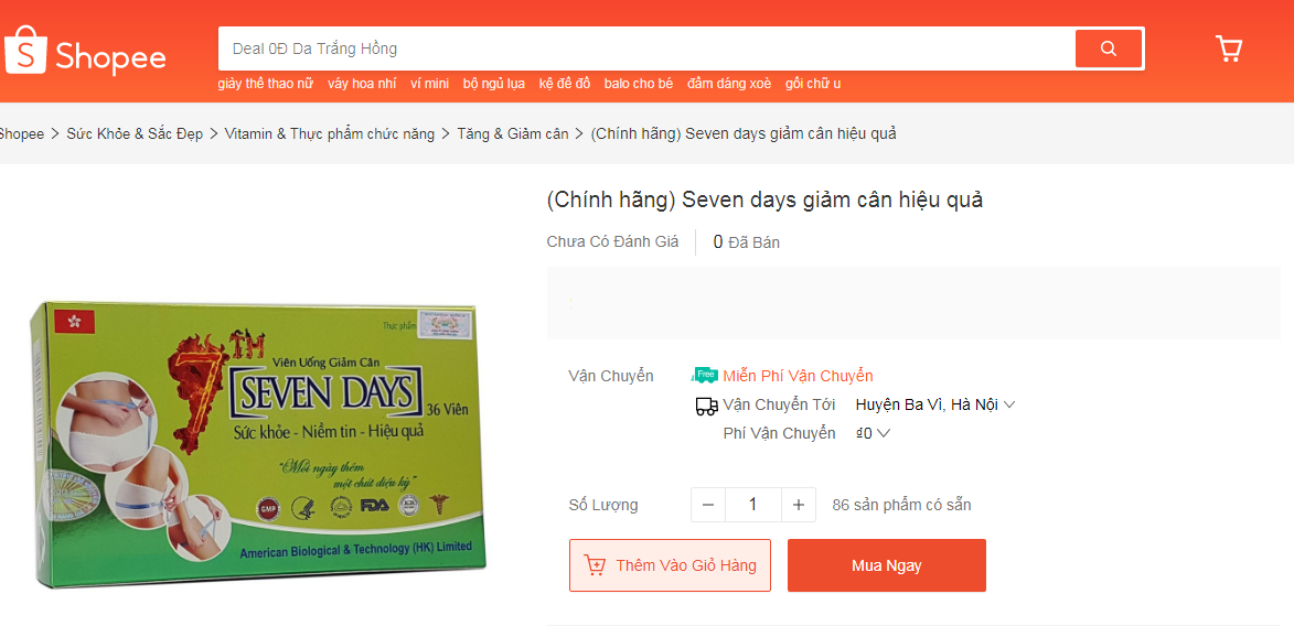 Products sold on the shopee